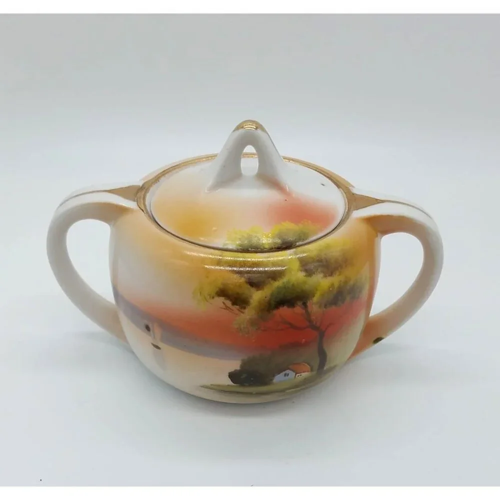 Antique Noritake Morimura Hand painted Sugar bowl